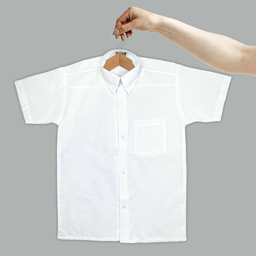 Image of Half Sleeve School Shirt for Boys - Comfortable Cotton Blend White