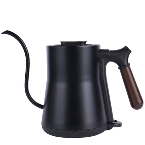 Utensilios de cocina de silicona con cuello de cisne, hervidor de té para verter sobre café y té, acero inoxidable, agua caliente, 0.8 L, apagado automático pequeño y hervir utensilios de cocina secos