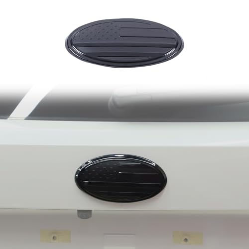 Image of Car Rear Emblems Trim Cover Compatible with Subaru Outback 2021-2025,ABS Car Logo Trim Cover,Tailgate American Flag Decoration Emblems Accessories (Rear)