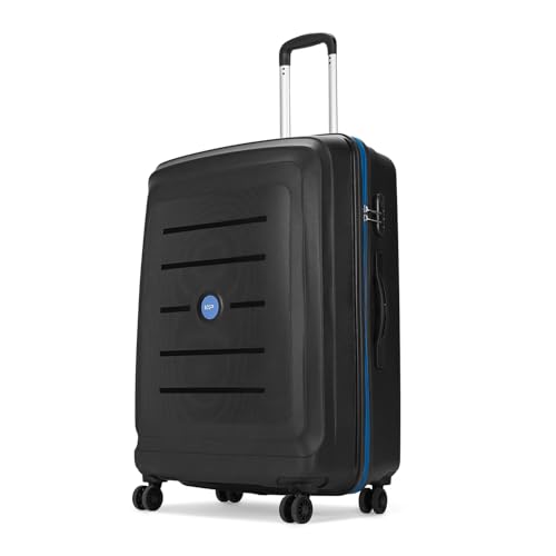Image of VIP Corsa Check-in 75 Cm (Large) 8 Wheels Polycarbonate Spinner Trolley Bags for Travel, Hard Case Lightweight Bag with Combination Lock, Tough Suitcase for Travel (Black)
