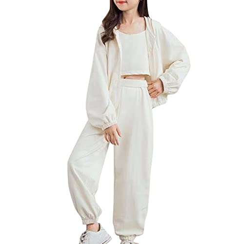 AnFeng Children Kid Toddler Girls Sleeveless Sweater Cute Cartoon Sweatshirt Pullover Coat Outer Toddler (Beige, 4-5 Years)