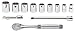 Socket Wrench Set, SAE, 3/8 in. Dr, 12 pc