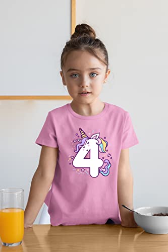 Unicorn 4th Birthday Shirts for Toddler Girls Outfit 4 Year Old Fourth Four Shirt2