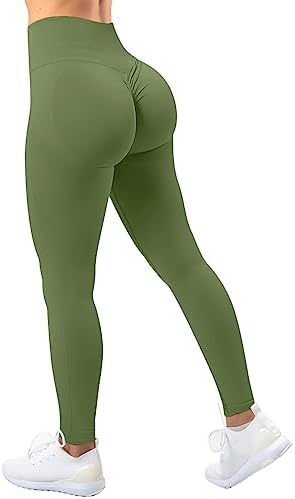 TAYOEA Panie Scrunch Butt Leggingi Pleszczowe Sporty Sportowe Ozroczyste Siłowni Spodne