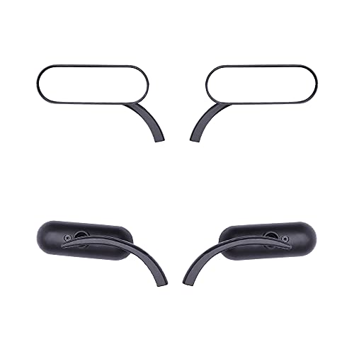 Image of DREAMIZER Motorcycle Mirrors for Handlebars - Universal 8MM 10MM Side Mirror for Street Bike Bobber Cafe Racer Touring Cruiser (Oval-Black)