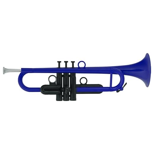 Classic Cantabile MardiBrass Trompeta de plástico ABS, 450g, válvulas Perinet, incluye 2 boquillas, funda y válvulas de repuesto. Azul, para niños y adultos.