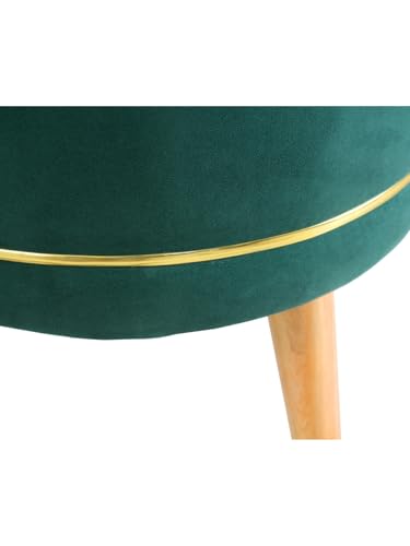 Image of Pouffes Sitting Stool for Living Room, Puffy Wooden Ottoman | Round Pouffe for Living Room & Bedroom | Pouf for Office & Home Decoration & Modern Seating Stool (Stool-Green)