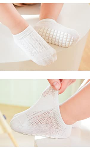 Baby Non-skid Socks Anti Skid Toddler Socks Ankle Mesh Thin Socks for Infant Newborn Girls Boys 8 Pairs3
