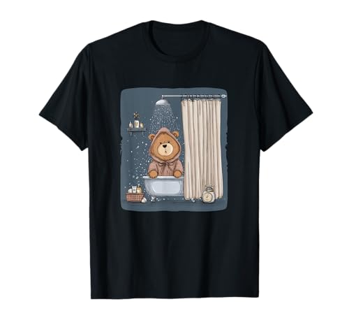 Divertido Oso de Peluche en la bañera para los Amantes de la Ducha Camiseta