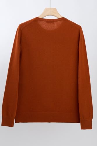 Image of JENNIE LIU Women's 100% Cashmere Button Front Long Sleeve Crewneck Cardigan Sweater