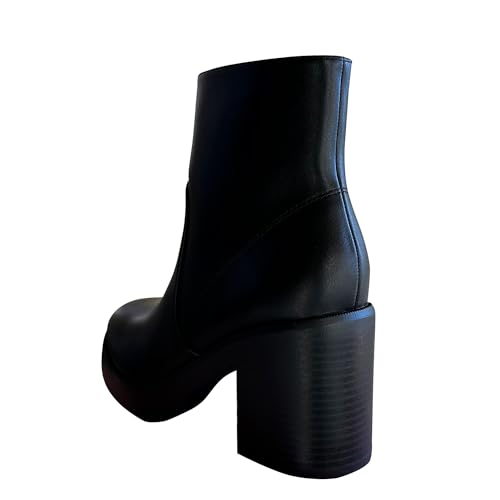 Soda Womens Squared Toe Chunky Platform Block High Heel Ankle Booties Boots4