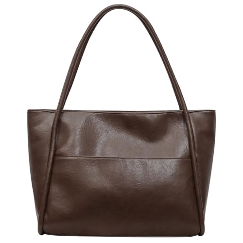 Bolso Tote de cuero para mujer con cierre y asa miniatura 1