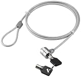 Techly 106060 Cavo di Sicurezza in Acciaio con Lucchetto per Notebook e Due Chiavi Silver