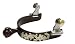 Showman Ladies Brown Steel Roller Ball Spurs w/Engraved Silver