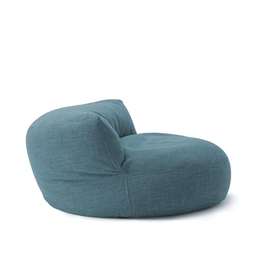 Lumaland Sitzsack Lounge | Sofa-Sitzsack 90 x 50 cm mit Rückenlehne | Flexibler Indoor Beanbag | Ergonomisch & Robust | Mit anpassungsfähiger EPS-Füllung | Waschbarer Bezug [Aqua]