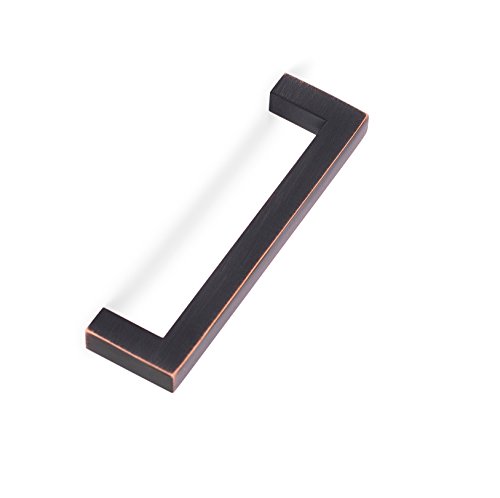 BIRDROCK HOME Square Contemporary Handle - Oil Rubbed Bronze - 25 Pack - 3.75 Inch Kitchen Cupboard Furniture Cabinet Hardware Drawer Dresser Pull Trad