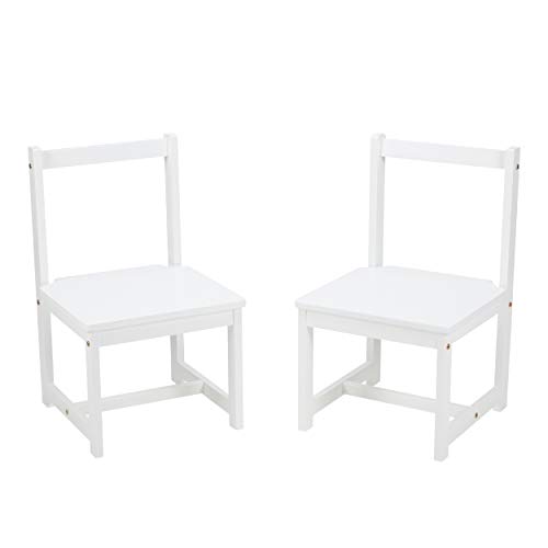 Amazon Basics Solid Wood Kids Activity Chair Set, 23.8-Inch Height - 2-Pack, White #TOP4