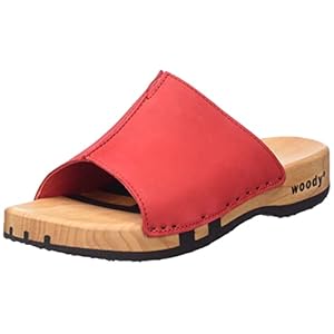 Woody Dames Anja houten schoen, rood, 41 EU, rood, 41 EU