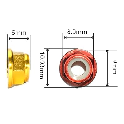 20pcs M5 Nuts Flanged Nylon Lock Nut Nylock Self-Lock Aluminum Nuts (Black)