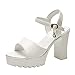 Sandales d'été pour fille - Sandales de bain - Sandales à lanières - Sandales pour femme - Plate-forme plate - Tongs - Chaussures d'été pour femme, Blanc 0., 39 EU