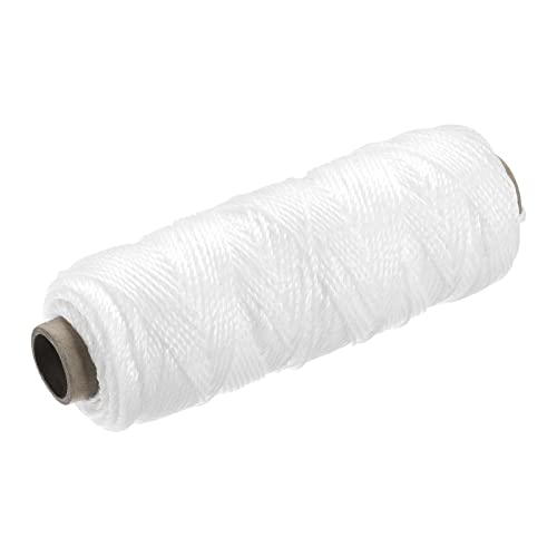 sourcing map Torcida Albañil Línea Nylon Cordel Cuerda Cordón Blanco 100M/109 Yardas 1.5mm Diámetro para Redes, Paisajismo, Hogar Mejora, Bricolaje Proyecto, Artesanía, Albañilería