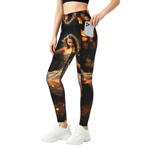 Leggings de gimnasio para mujer con estampado fitness mariposa ZXERTG