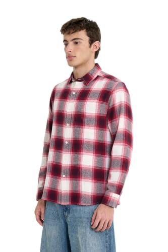 Image of SNITCH Men Casual Shirt | Regular Fit Full Sleeve Spread Collar Check Pattern | 100% Cotton & Breathable Fabric for Everyday Wear & Semi-Formal Occasions