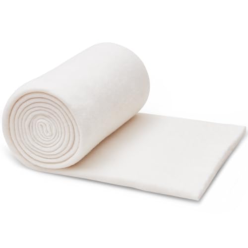 RRKTP Natural Cotton Batting for Quilting,36' x 5 Yards Batting for Quilts, Microwave Safe for Bowl Cozies,Cotton Lightweight Lining for Potholders Quilting, Batting for Sewing Handmade Quilts&DIY