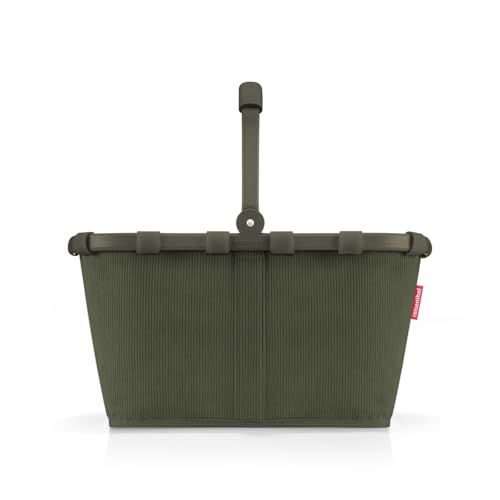 reisenthel carrybag cord dark matcha – Stabiler Einkaufskorb mit viel Stauraum und praktischer Innentasche – Elegantes und wasserabweisendes Design