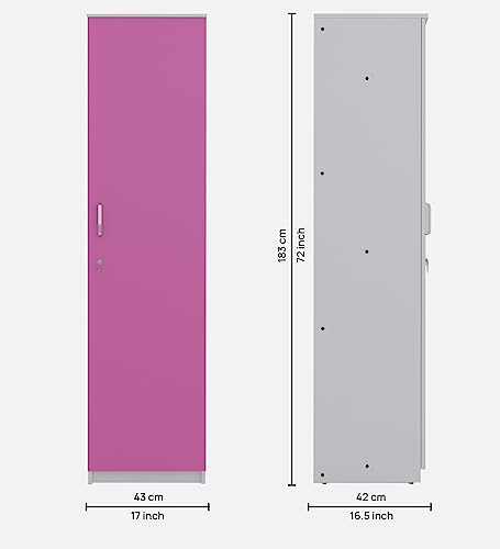 Image of COUCH CULTURE Adona Engineered Wood Wardrobe for Clothes with 1 Door | Storage Organizer | Storage Cabinet for Kitchen | Multipurpose Almirah for Bedroom, Living Room | 1 Year Warranty - Pink