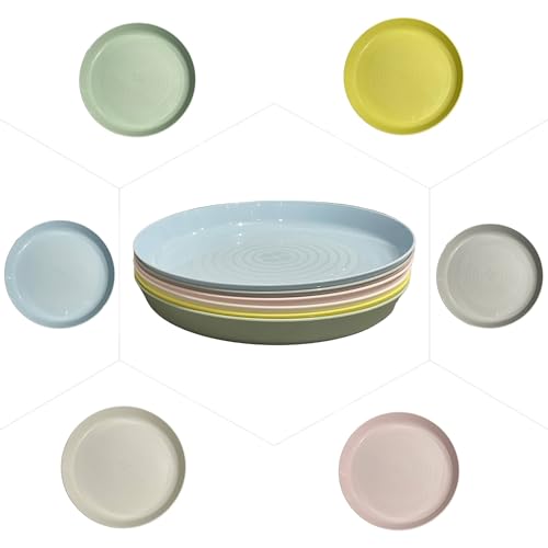 Kalas Reusable Plastic Plates/6 Pack Multi Coloured Party Plates for Kids/Adults/19x2 cm Stackable, Unbreakable - Image 2