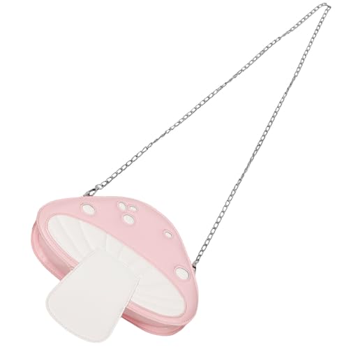 Bolso bandolera de niña en cuero PU rosa SEWACC con exclusivo diseño de seta