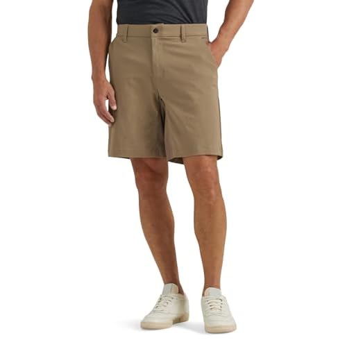 Lee Men’s Extreme Motion Regular Fit Synthetic Flat Front Short