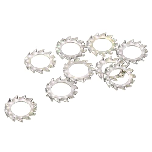 QUARKZMAN - QUARKZMAN 40Pcs Rondelles d'Arrêt à Dents Externes, M6 en Acier avec Finition en Zinc, pour Fixations d'Équipements Mécaniques, Couleur Argent