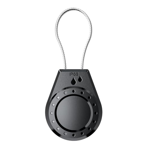 Image of Air Tagholder Keychain Case with Steel Wire Cable & Hex Lock, Waterproof Anti-Lost Shockproof Cover Compatible with Apple Air Tag for Luggage, Backpack, Keys (Black) Kids Items