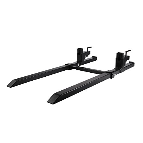 Mophorn Clamp on Pallet Forks 2000LBS Pallet Fork with Adjustable Stabilizer Bar Pallet