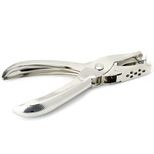 Perforatore a Pinza Singolo Foro, Bucatrice per Fare Cerchi, Perfetta da Utilizzare a Casa, in Ufficio e a Scuola (1, Cromato, 6mm)