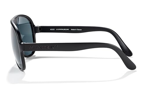 BluBlocker, BLACKOUT Original Aviator Sunglasses with Scratch Resistant Lens | Blocks 100% of UVA Rays | Retro | Gender Neutral - for Men, Women & Everyone | 2222K |4