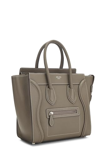 Céline, Pre-Loved Grey Drummed Calfskin Luggage Micro, Grey2