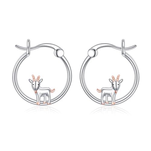 Boucles d'oreilles chèvre en argent pour un style nature chic