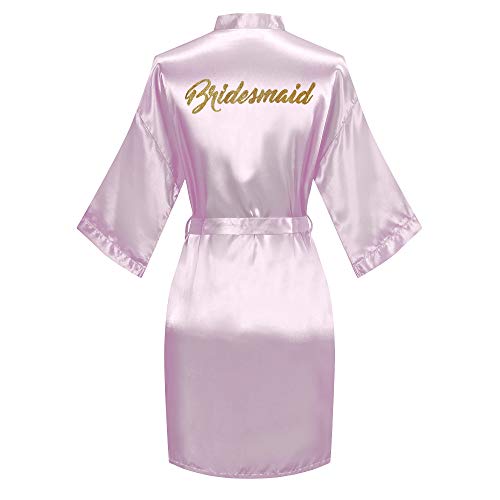 Image of Giova Women Bridal Robe for Bride and Bridesmaid Getting Ready Wedding Party Bathrobe