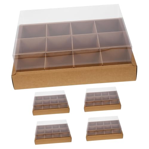 MUCKLILY 5pcs Box Cake Box Transparent Cupcake Containers for Packing Lightweight Break Resistant Design for Weddings Birthdays and Parties