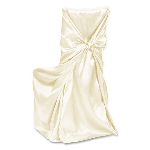LinenTablecloth Satin Universal Chair Cover Ivory