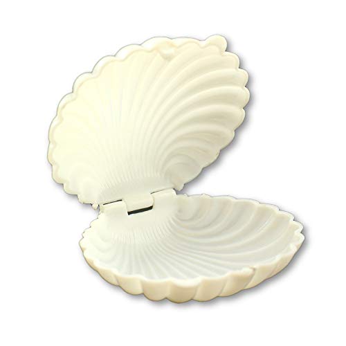 2.5 Inch White Plastic Seashell Clam Shell Party Favors Bulk 12 Pieces