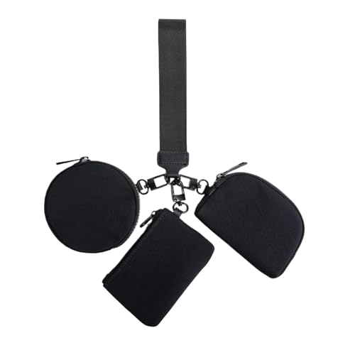 Porte-monnaie triple pochette noir pour éviter le désordre en voyage