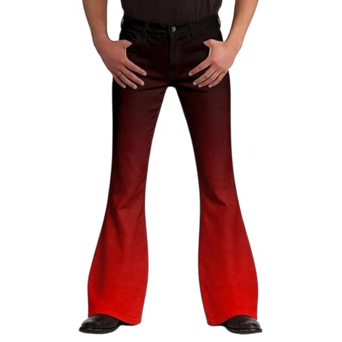 Pantalones de campana para hombre con degradado de color estilo retro
