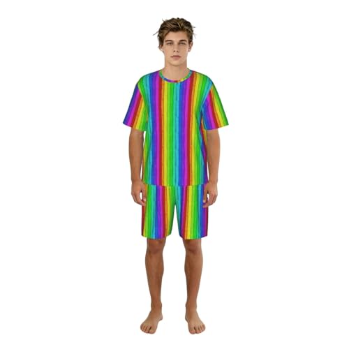 Pyjama homme 2 pièces manches courtes imprimé bois coloré de qualité