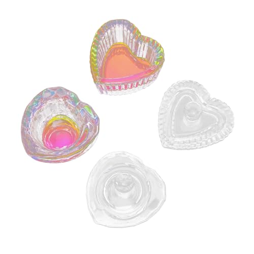 2 piezas de tazas de cristal para arte de uñas con tapa miniatura 1