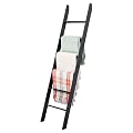 RELODECOR 6-Foot Wall Leaning Blanket Ladder| Laminate Snag Free Construction (Black)