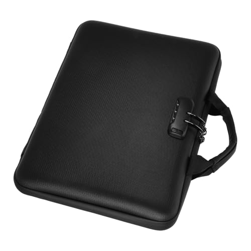 Lurrose Sacoche Ignifuge pour Documents avec Cadenas, Organiseur Accordéon 13 Poches, Boîte de Rangement Portable Eva Noire, Protection Sécurisée pour...